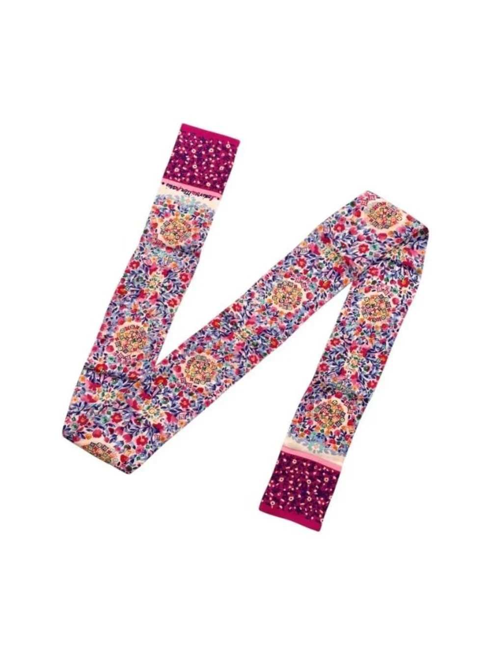 Louis Vuitton Silk Scarf Bandeau Catania Monogram Floral Pink